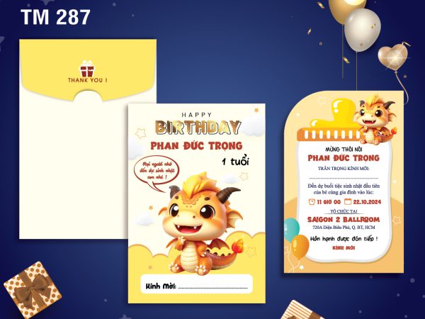 Mẫu sinh nhật thôi nôi tuổi mèo xanh dương SN 287