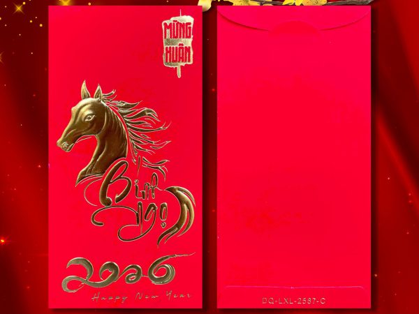 Bao Lì Xì Đỏ nhung khổ 8x16cm thông dụng